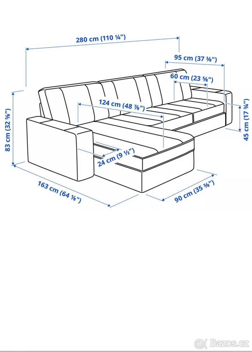 Rohová sedací souprava Ikea Kivik - 2