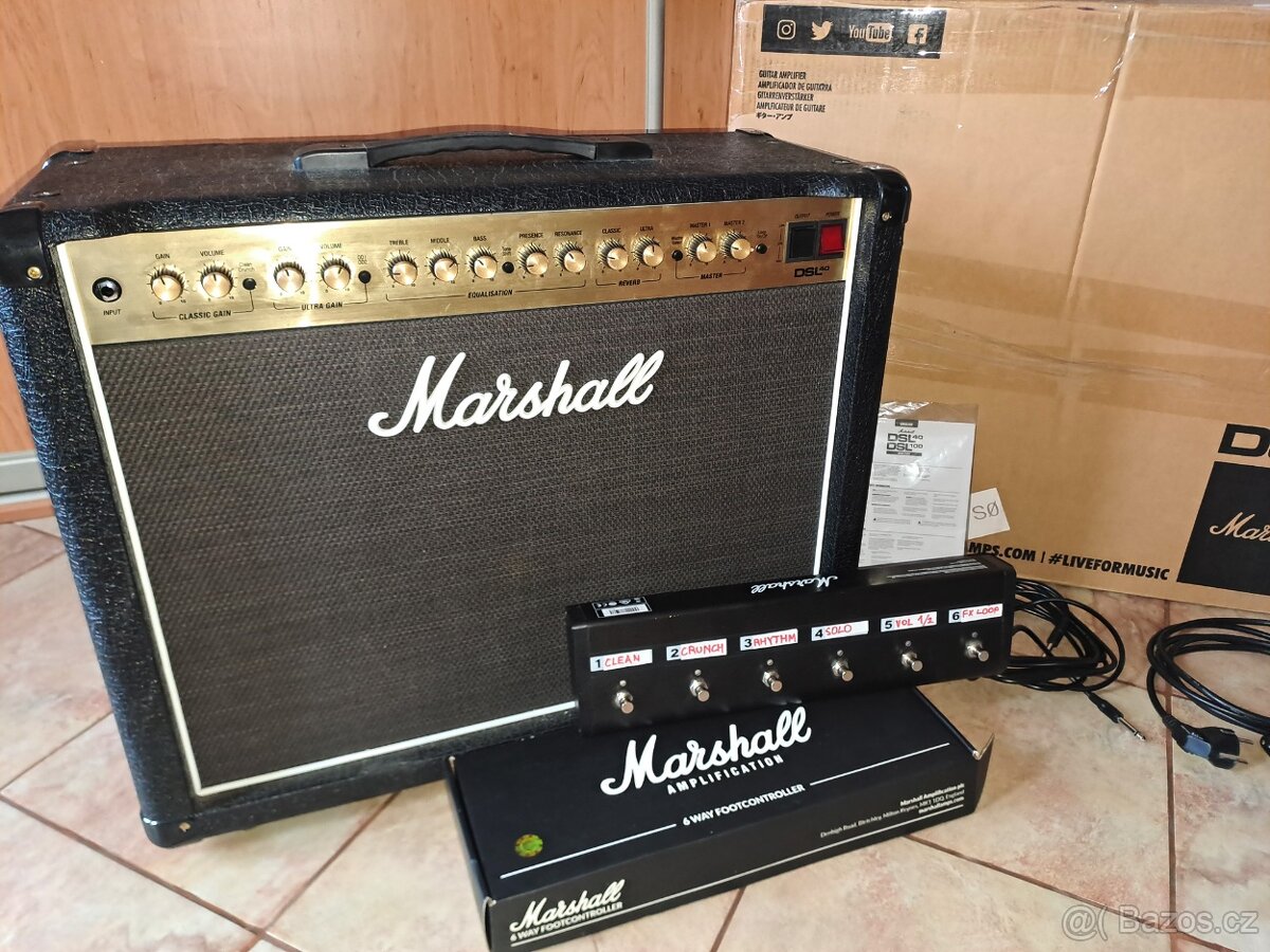 kombo Marshall DSL40CR + 6 tlačítkový MIDI Footswitch - 2