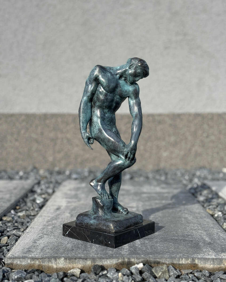 Bronzová socha Adam Rodin replika slavného uměleckého díla - 2