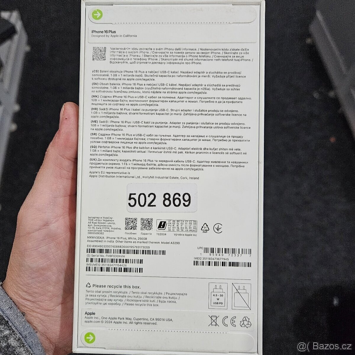 Apple iPhone 16 plus, 256GB bílá 24měsíců záruka. - 2