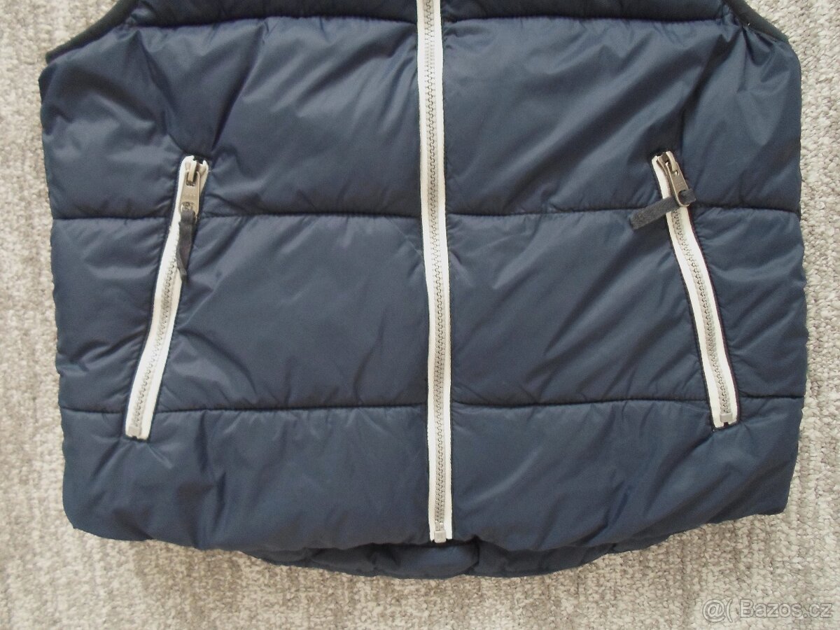 Modrá zateplená vesta vestička H&M - 146, 152 - 2