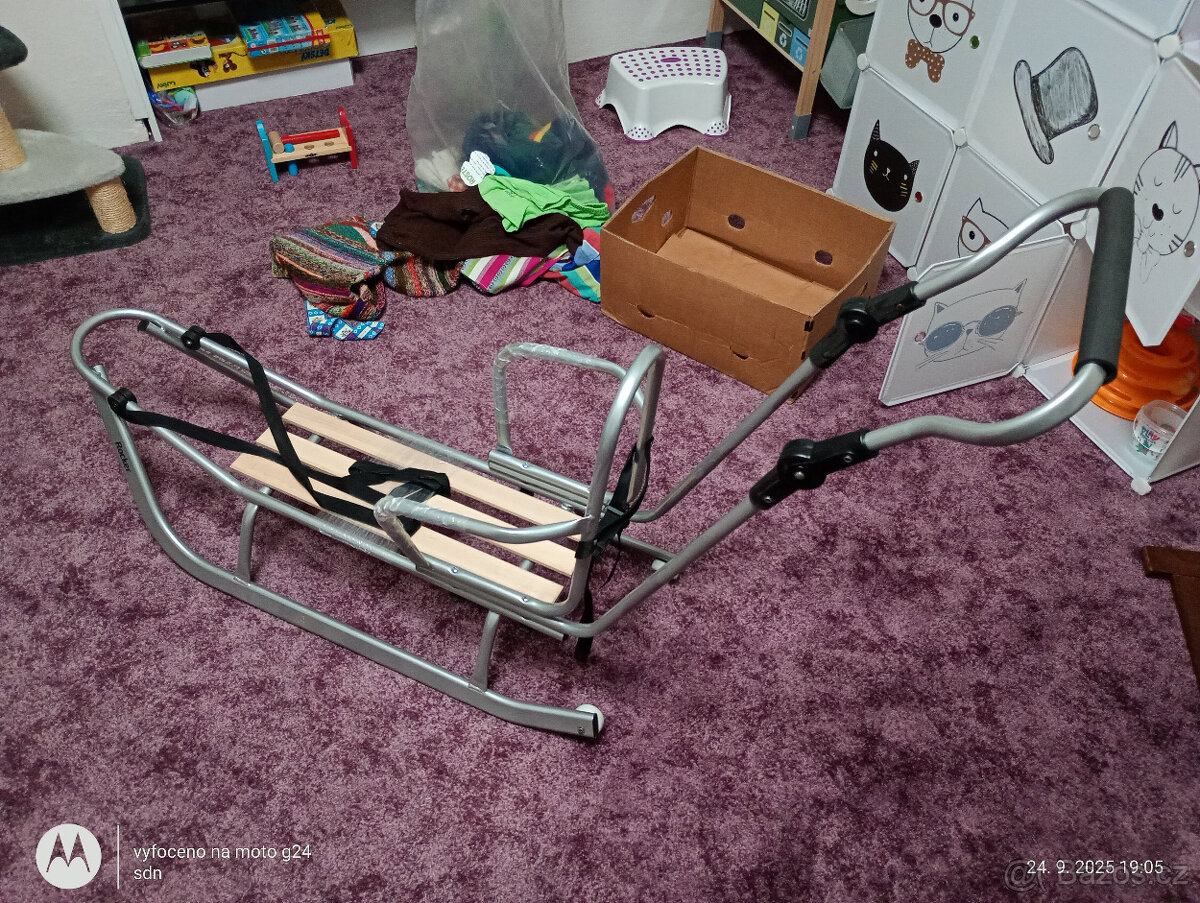 Sáňky Kunert Rocker s fusakem - černé - TOP STAV - 2