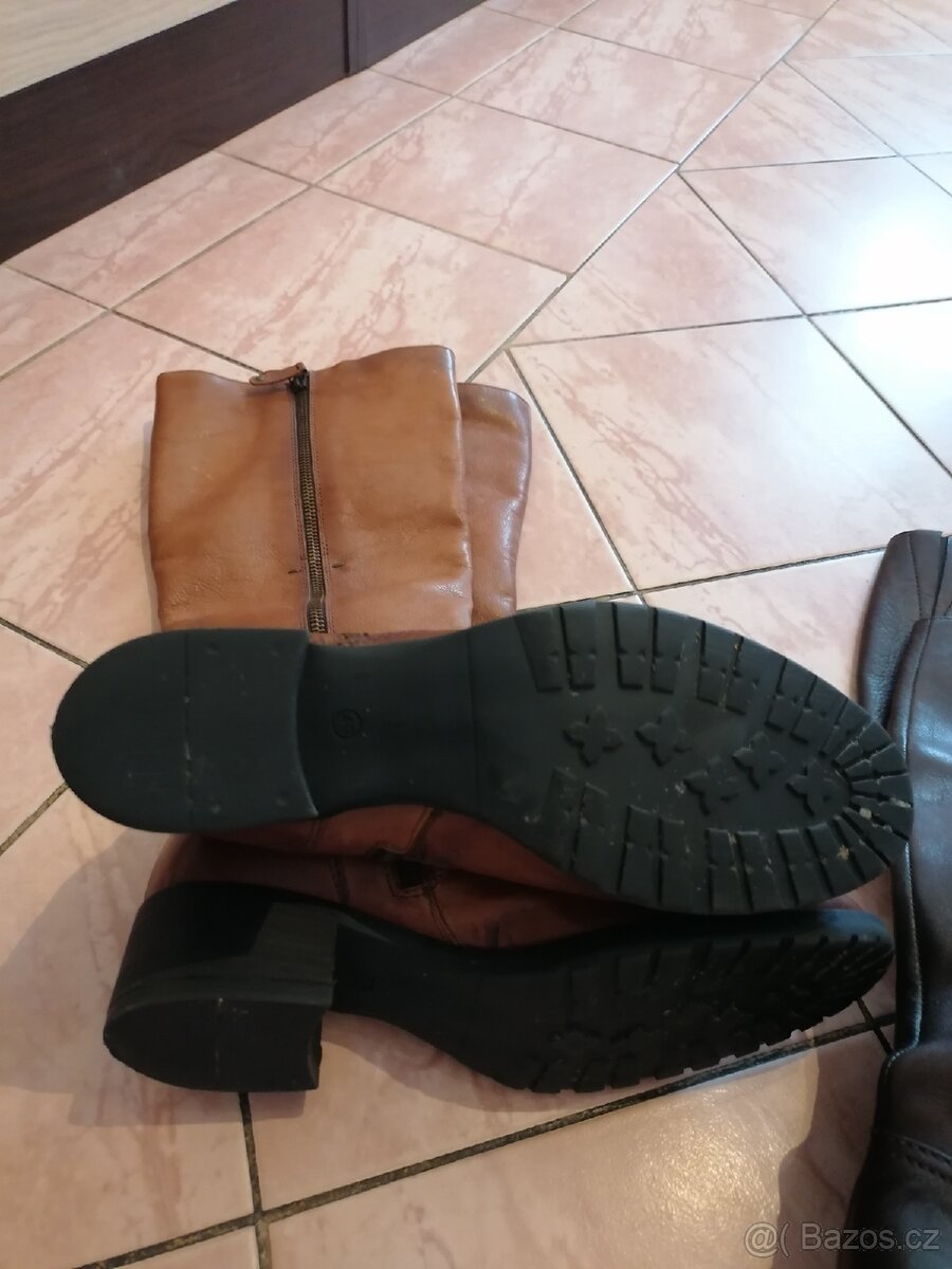 Dámské, kožené kozačky vel. 40 - 2