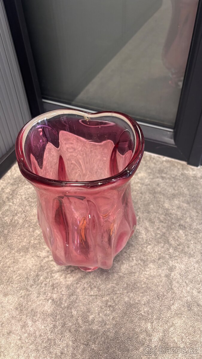 Váza rosalinové sklo - 2