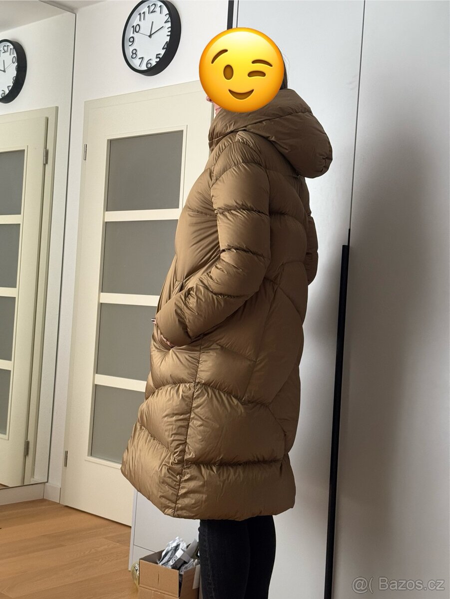Dámská péřová bunda, kabát, s kapucí zn. ADD - 2
