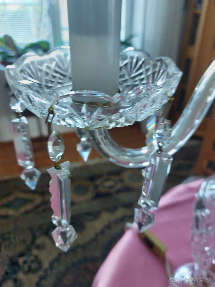 Křišťálová dvouramenna lampa - 2