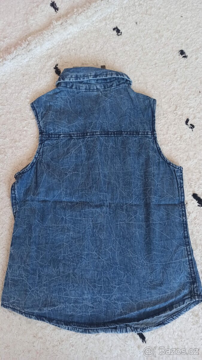 Dívčí letní plátěná halenka - vel. 128 - nová s visačkou - 2