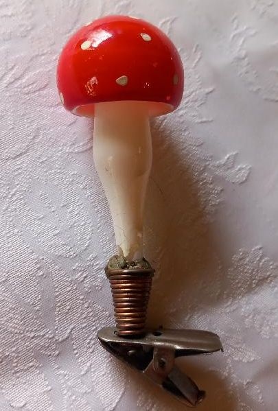 Vánoční ozdoba Muchomůrka na skřipci, RETRO - 2