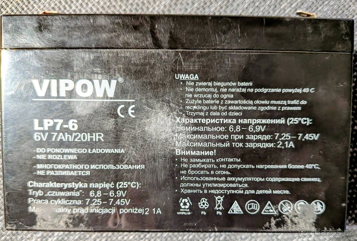 Baterie LP7-6 6V 7Ah/20HR - 2