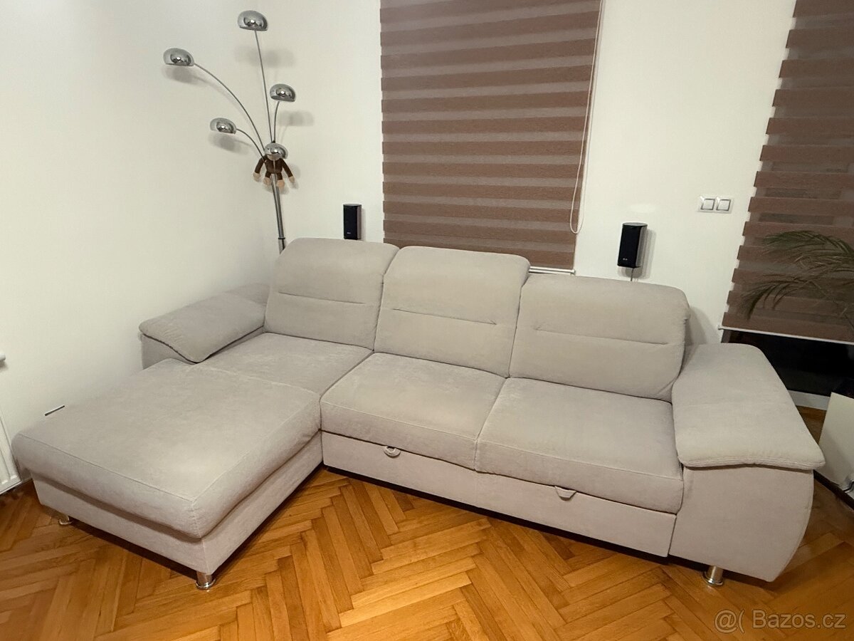 Sedací souprava rohová - levá + taburet - 2