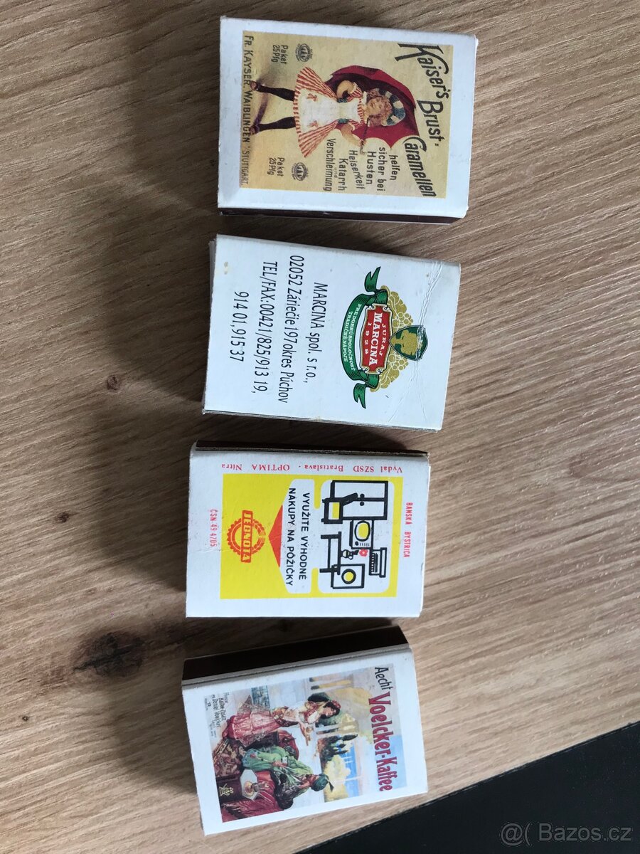 4 retro krabičky id zápalek - 2