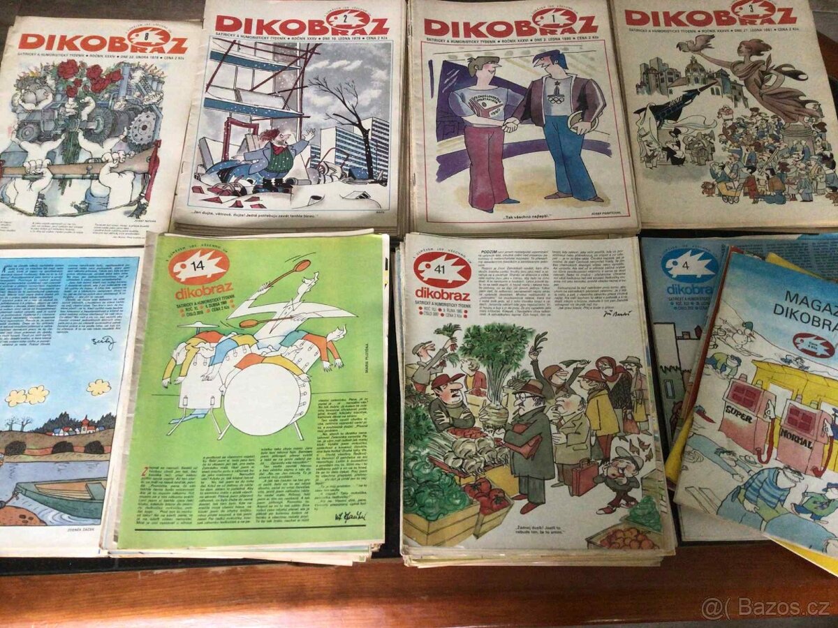 Dikobraz – sbírka 174 ks časopisů (70.–90. léta) - 2
