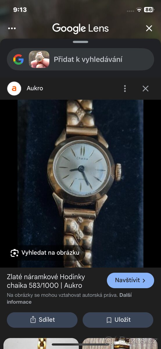 Hodinky ruské chatička ZLATÉ - 2