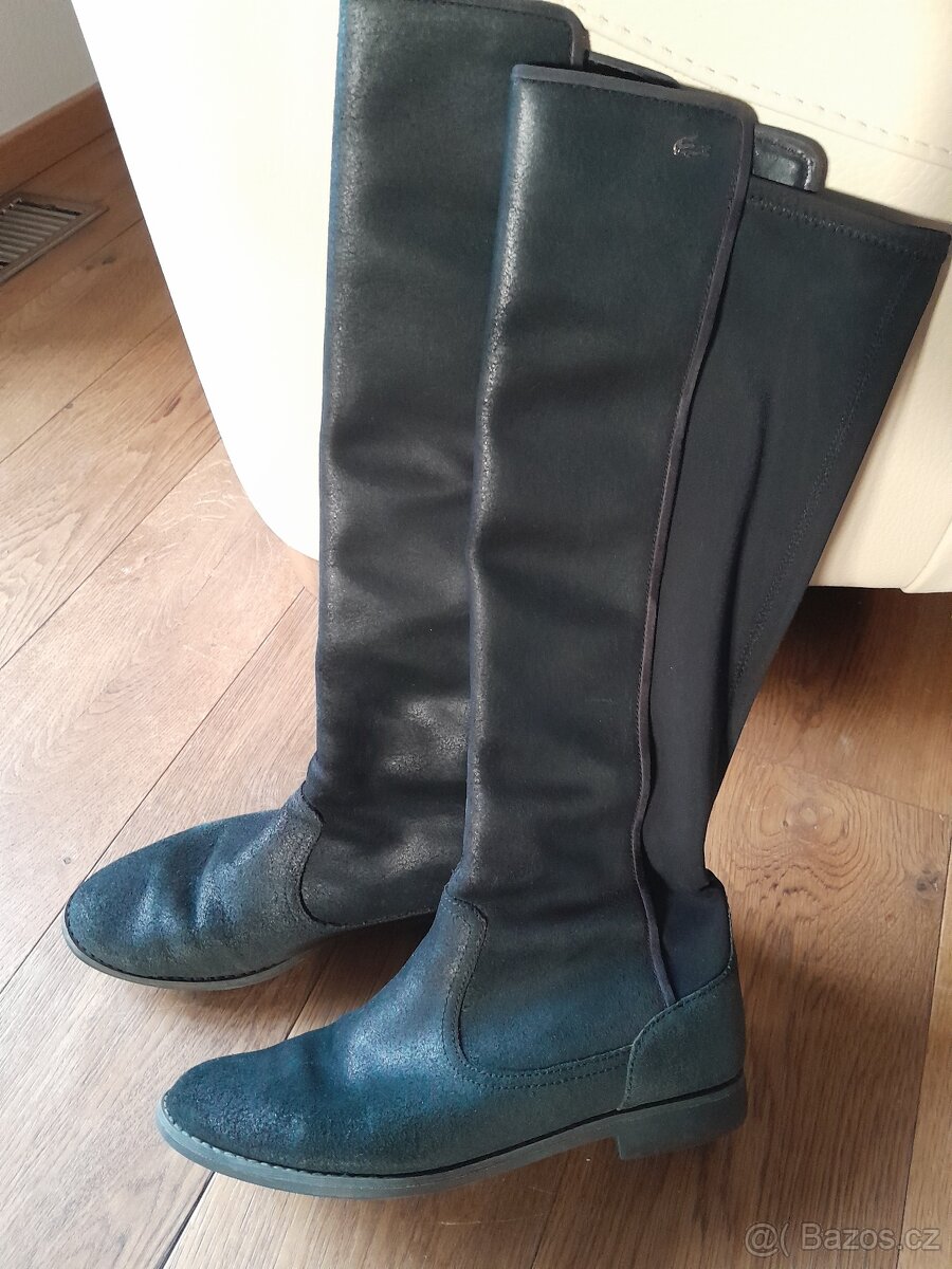 Kožené kozačky LACOSTE - 2