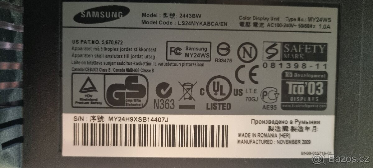 Samsung SYNCMASTER 2443bw - 24" full hd - 2