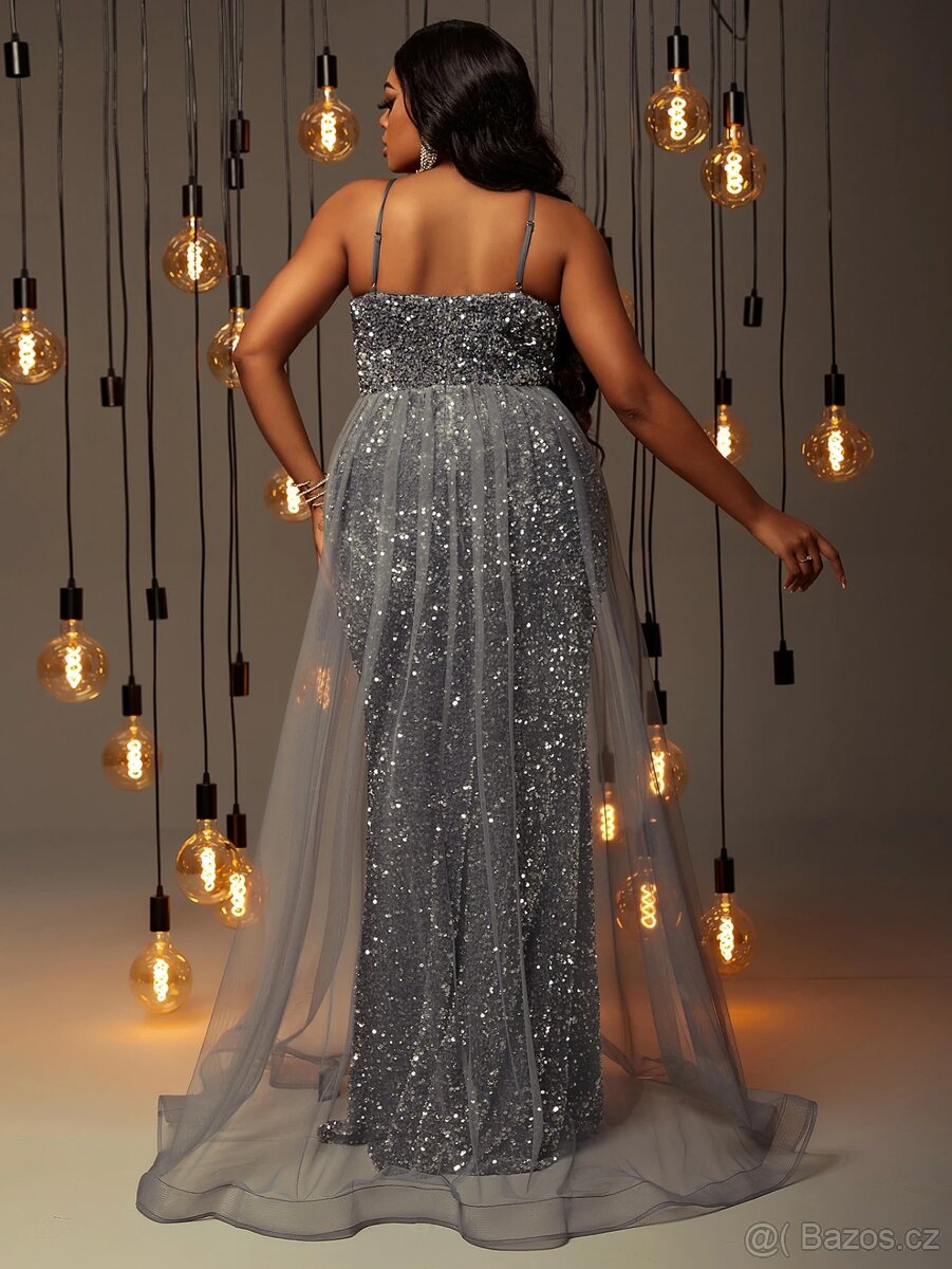Společenské šaty s flitry vel. 46/48 - 2
