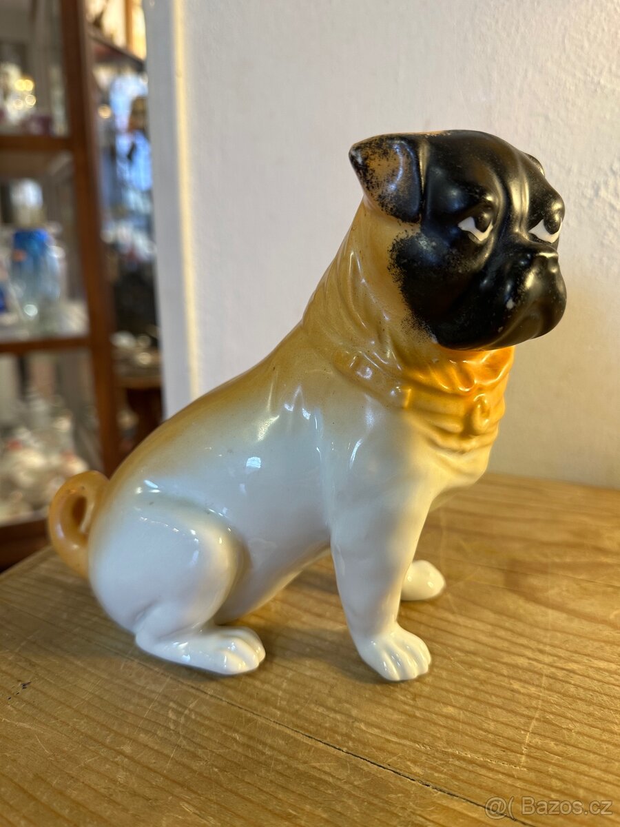 Starožitná soška mopsík, Victoria Schmidt - 2