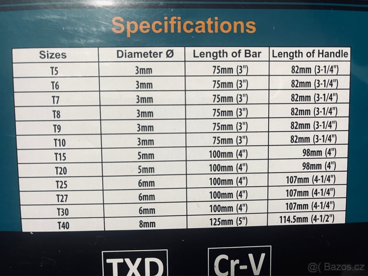 12 dílná sada Torx šroubováku s magnetem - 2