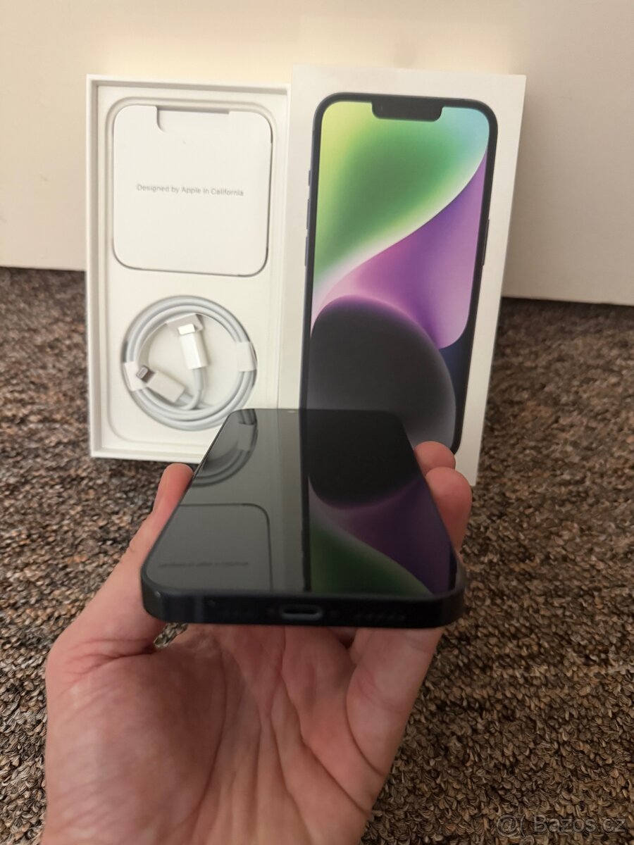 Apple iPhone 14 128gb Midnight. 89% kondice baterie. - 2