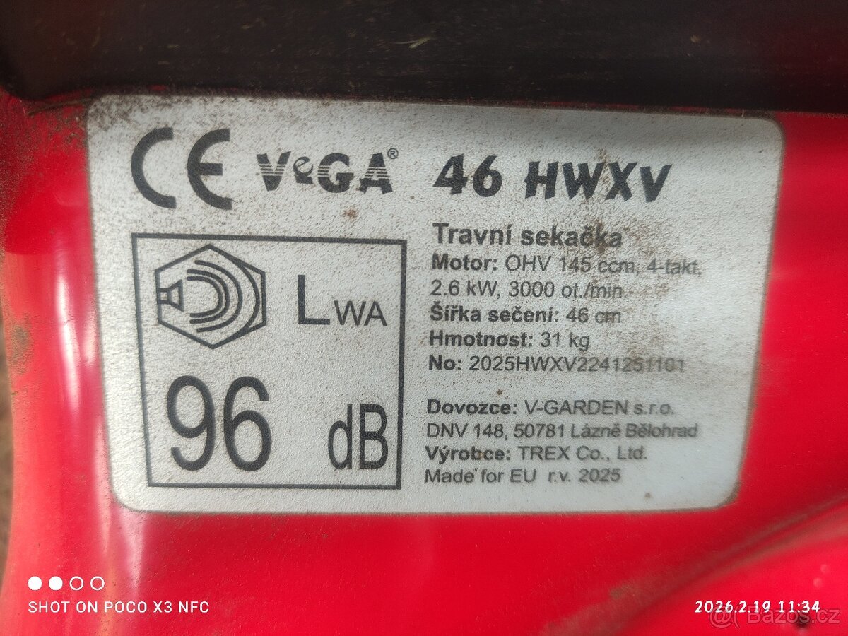 Benzínová sekačka VeGa - 2