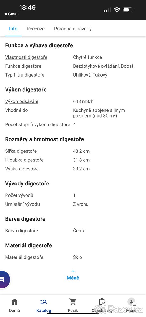 Nová digestoř Ciarra - 2