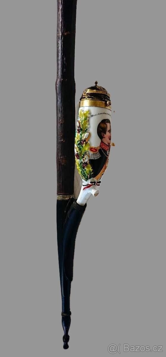 Sběratelská porcelánová vojenská fajfka - ruční malba - top - 2