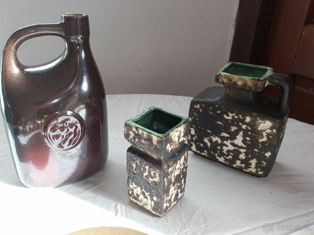 retro vázičky, láhev na slivovici - 2