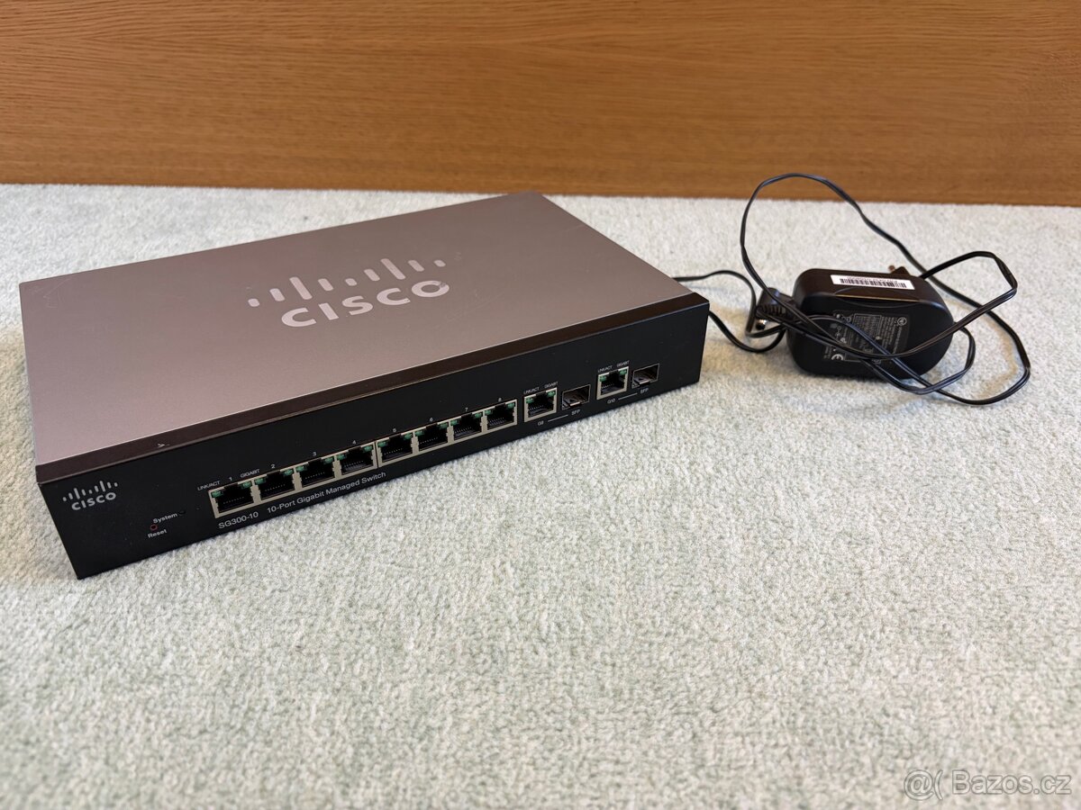 Cisco switch SG300-10 - managed L3 switch, včetně napájení - 2