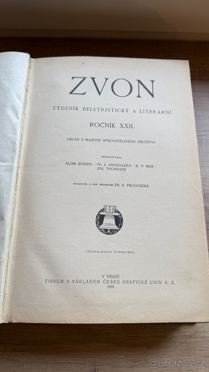 vázaný časopis zvon 1920 - 2