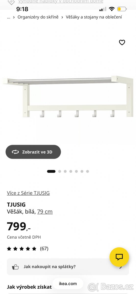 Věšák IKEA Tjusig - 2