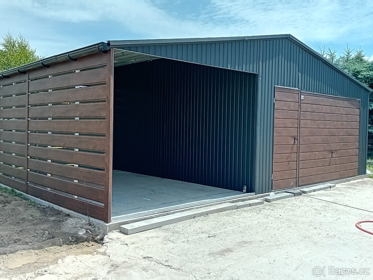 Plechová garáž 5,5 + 3,5mx5,5m - 2