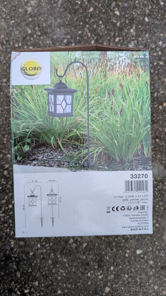 Globo Solární svítidlo LED lucerna černá se zápichem - 2