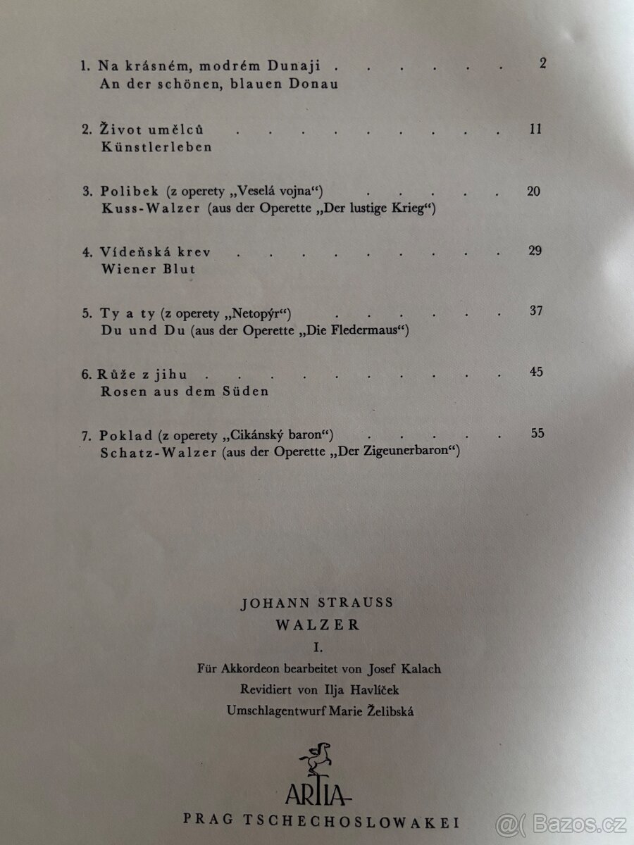 Noty akordeon - harmonika: STRAUSS - Walzer Akkordeon I - 2