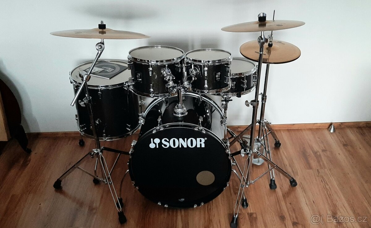 Prodám bicí Sonor AQX stage- komplet, zár.2roky - 2