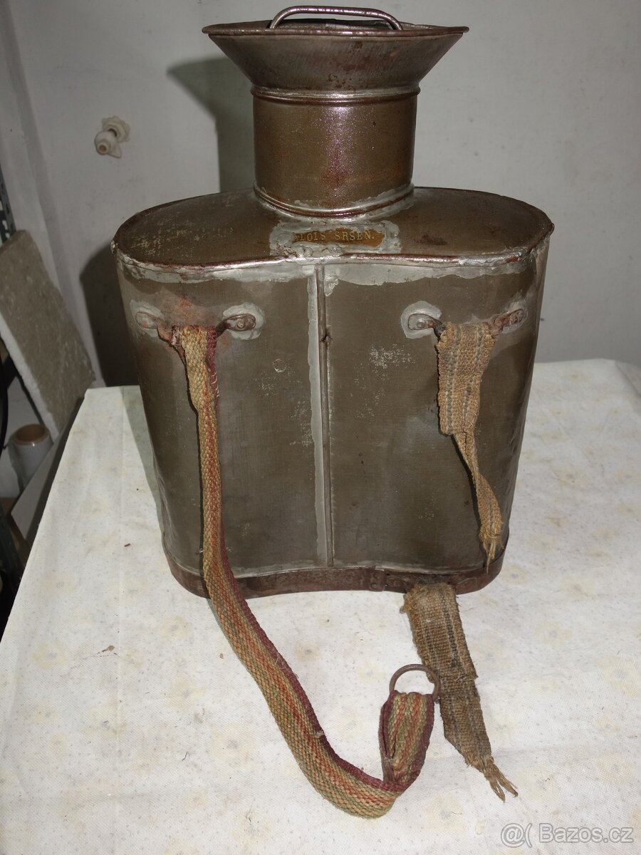 Plechové vědro vojenské ?, konvice na mléko na záda č.2 - 2