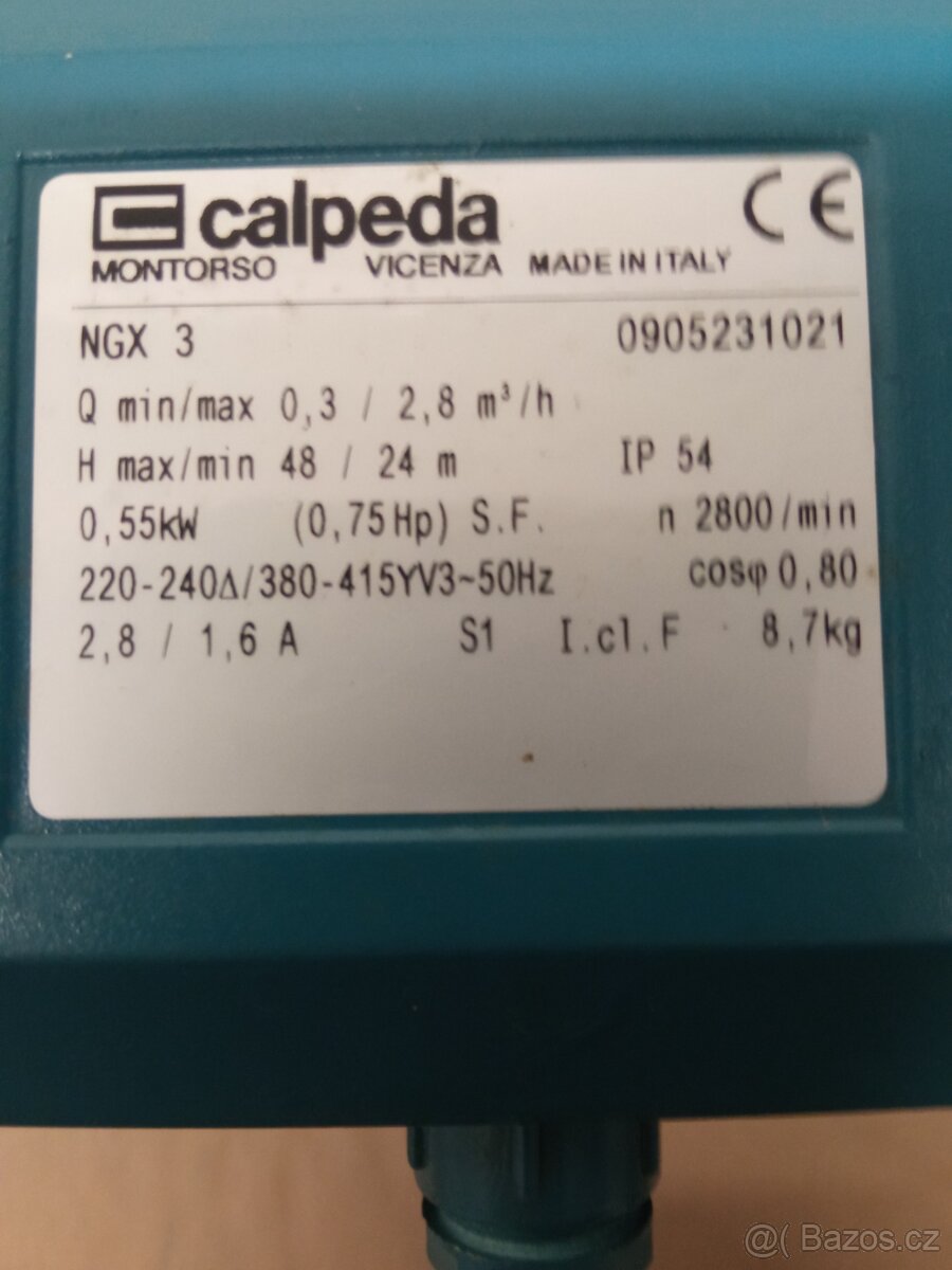 Prodám čerpadlo CALPEDA MXH 1603 - 400v - 2