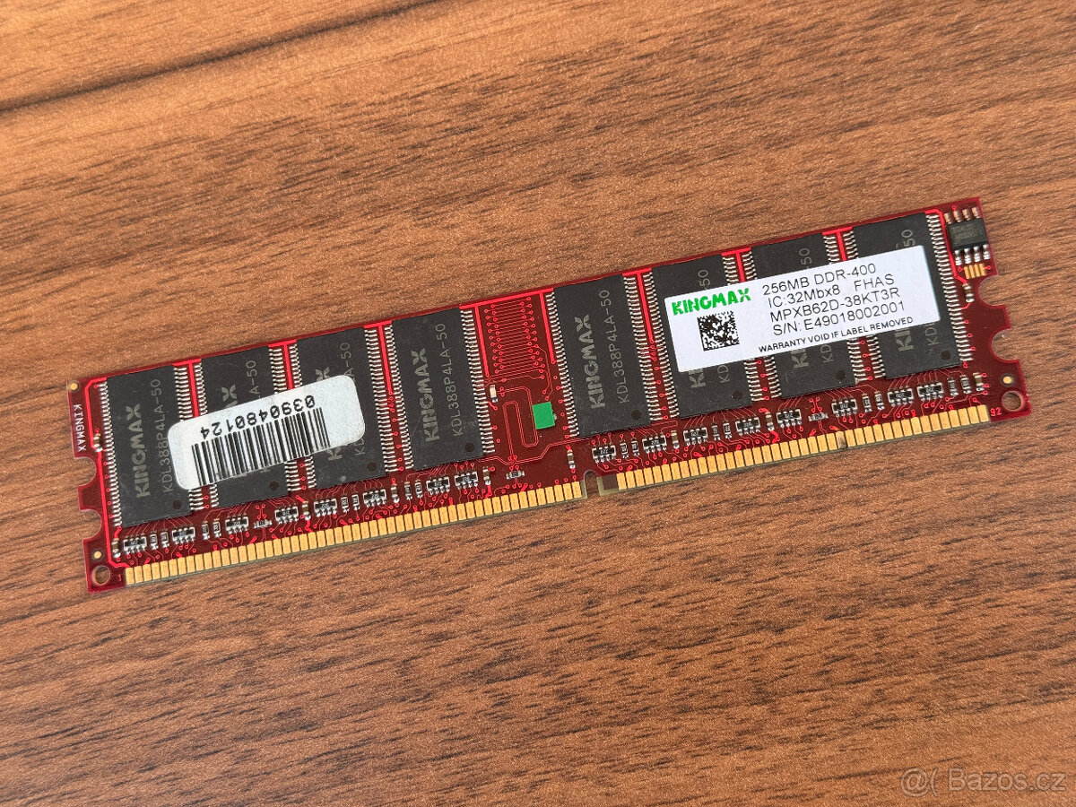 256MB DDR400 RAM KINGMAX (PC3200) do stolního počítače - 2