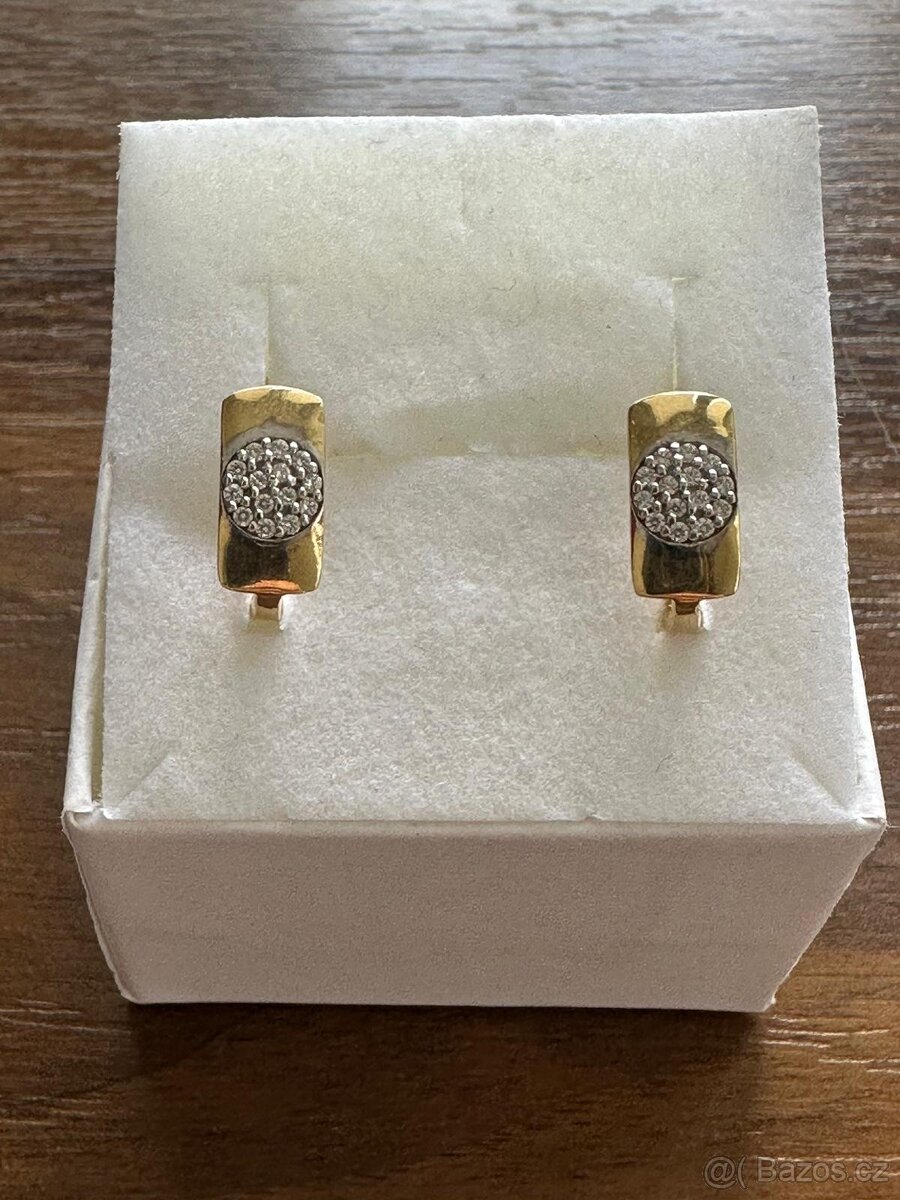 Zlaté náušnice s kamínky - 2