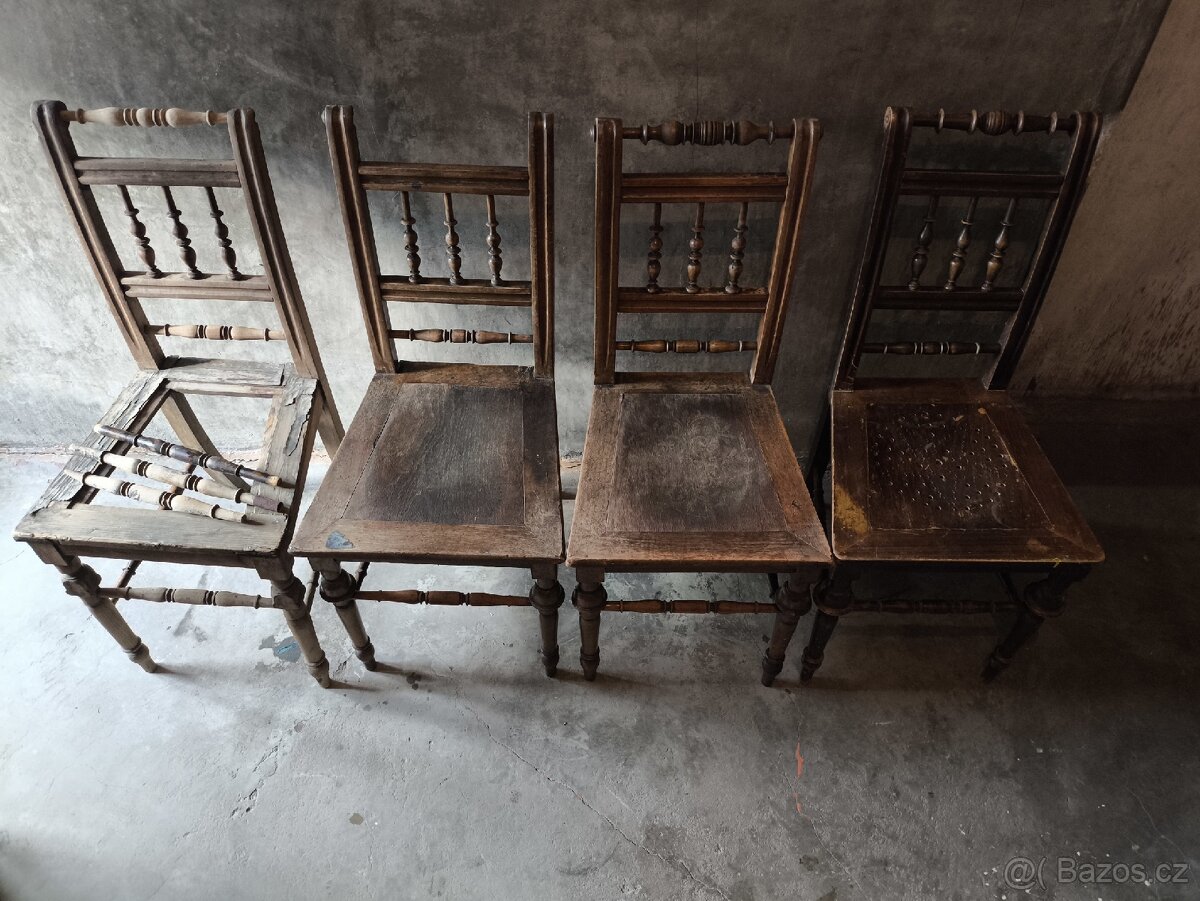 Židle secesní, zámecké, retro - 2