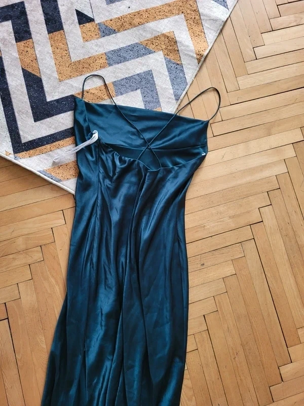 Plesové večerní dlouhé saténové šaty vel L 40 - 2