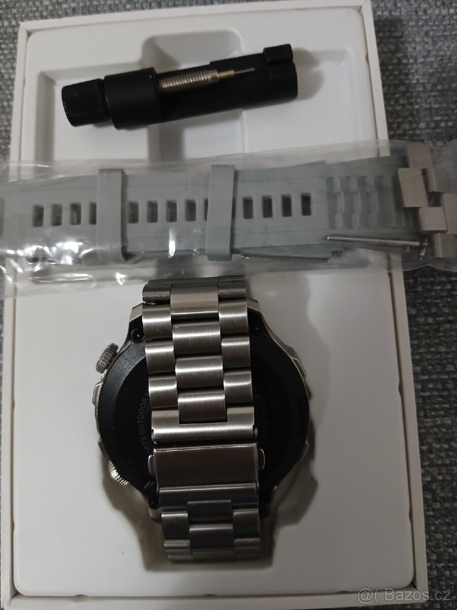 Chytré hodinky kovový a silikonový pásek - 2