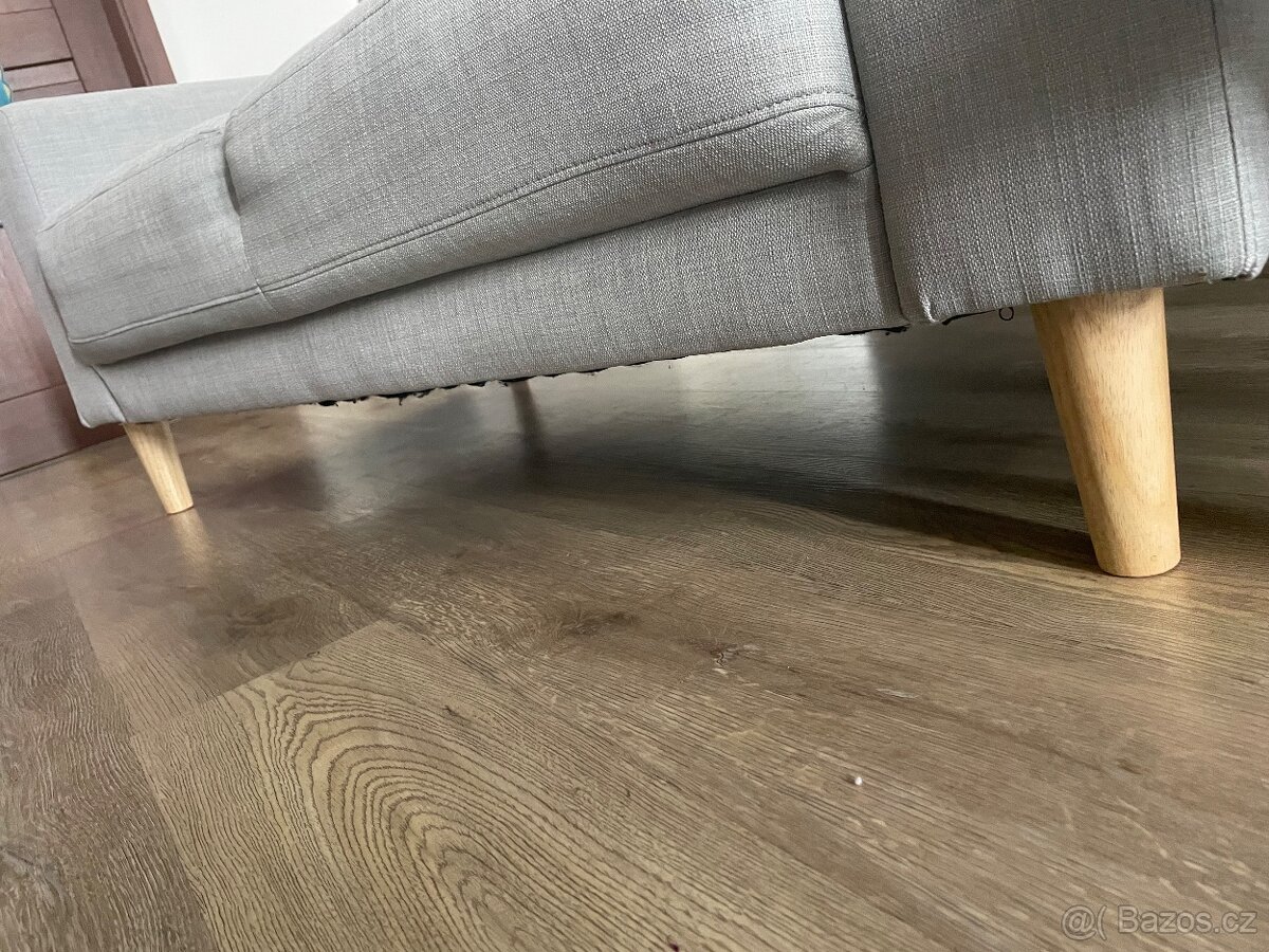 Pohovka EGENSE 2místná světle šedý potah - 2