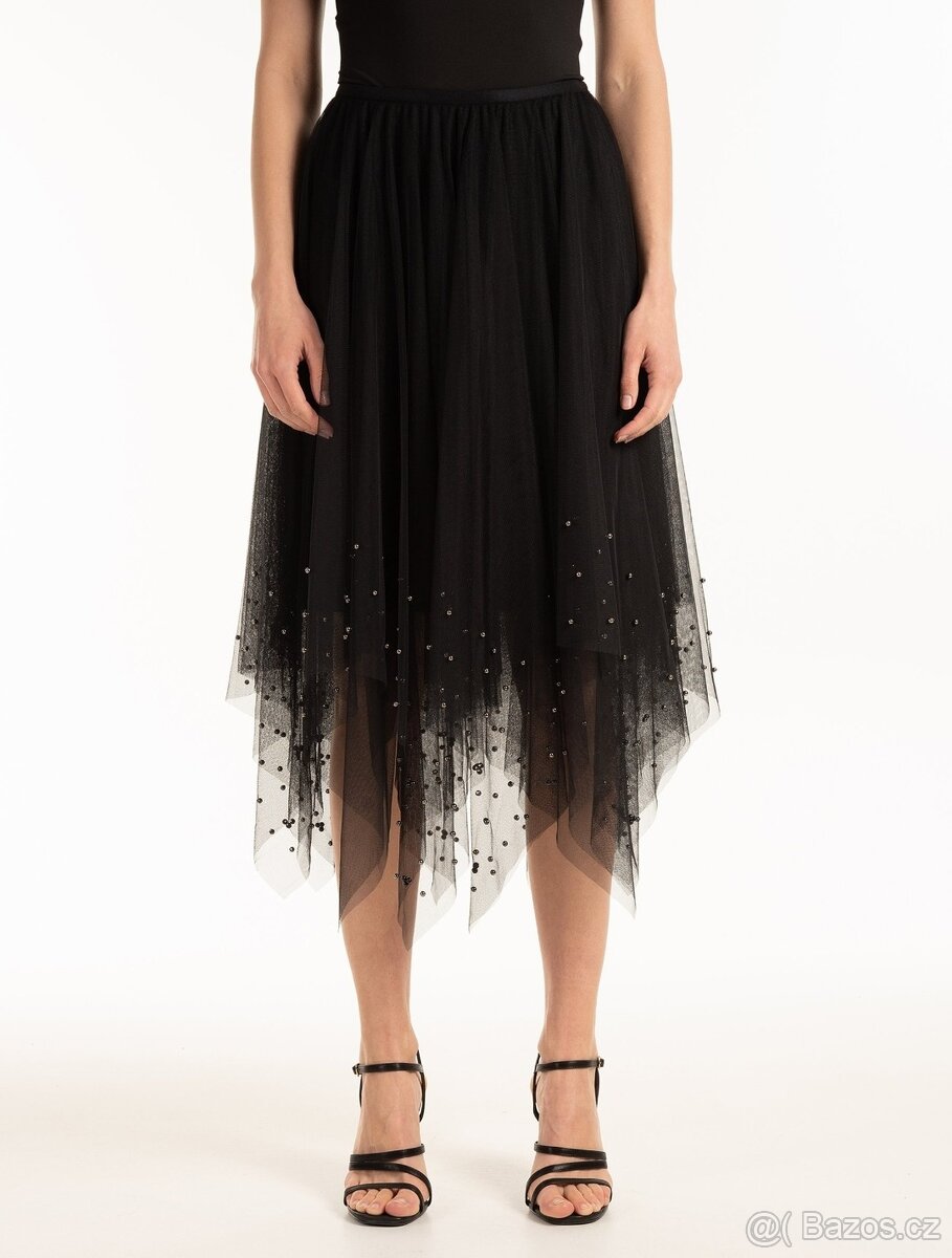 Nová dámská černá asymetrická sukně - 2