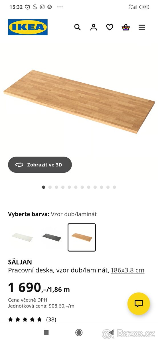 Pracovní deska Saljan dub - 2