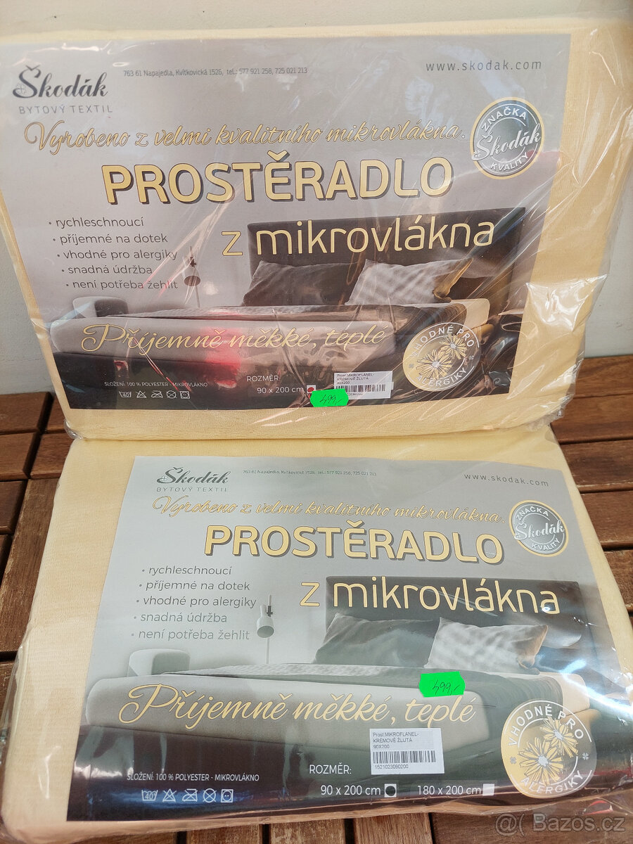 Kvalitní povlečení zn. Škodák + prostěradla 2ks - 2