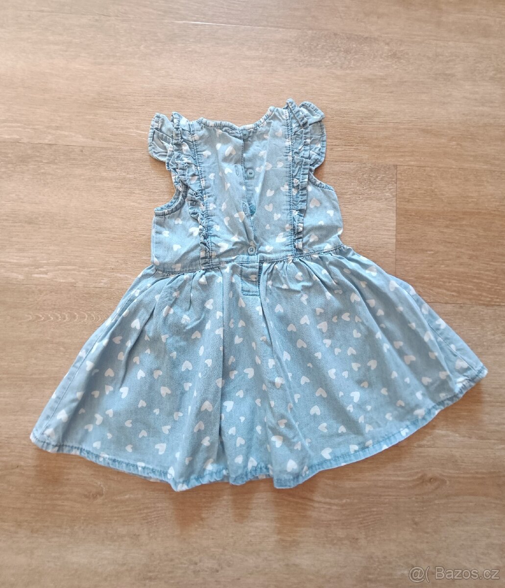 Džínové dívčí šaty Zn. Baby, vel. 12-18 měsíců - 2