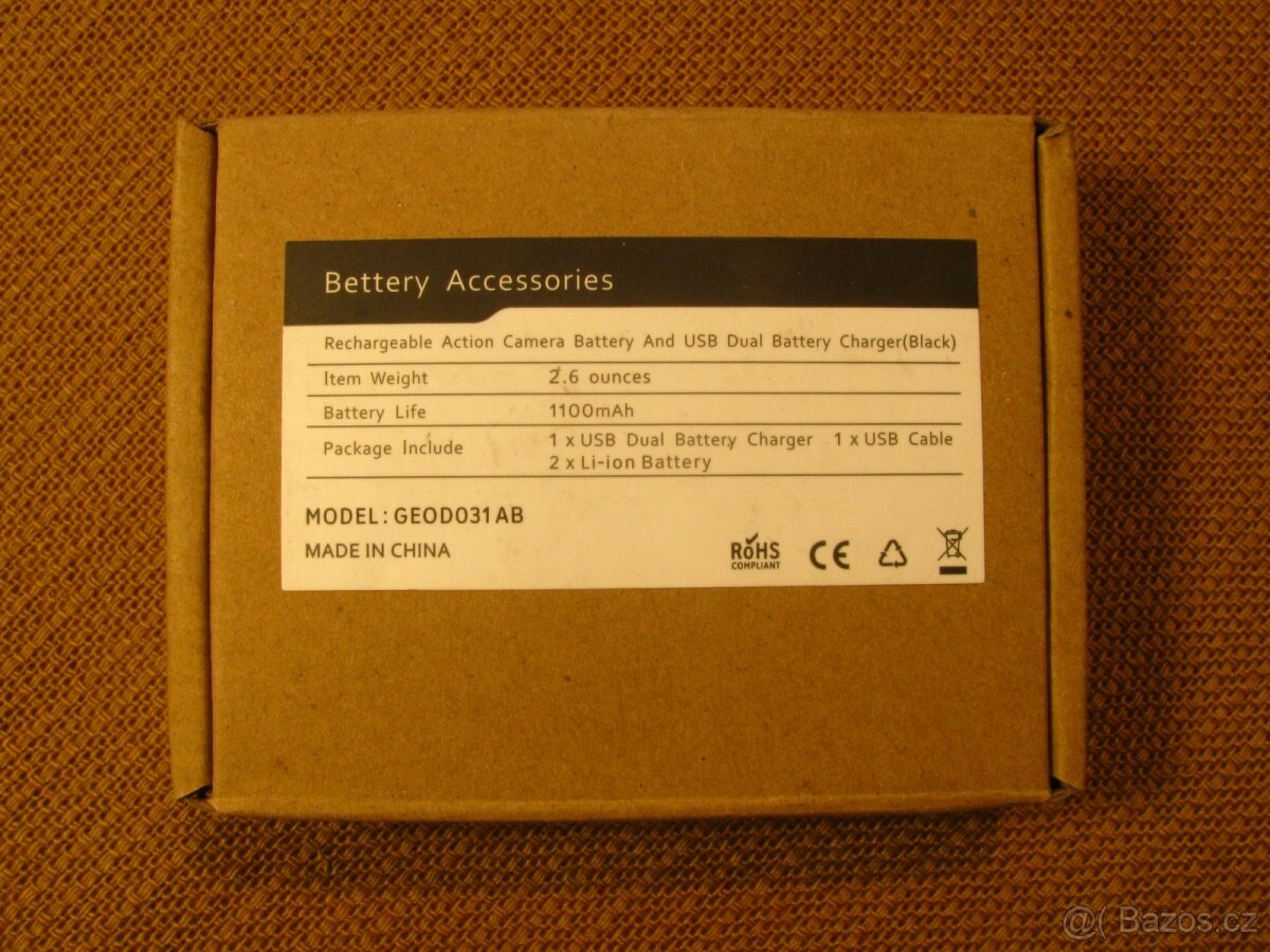 Nabiječka + 2 x Baterie akční sportovní kamera ACTION CAMERA - 2