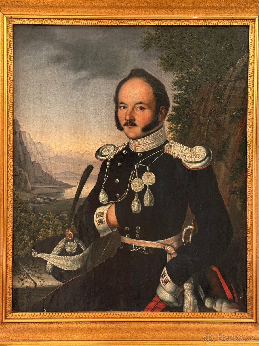 Starožitný obraz důstojníka - 2