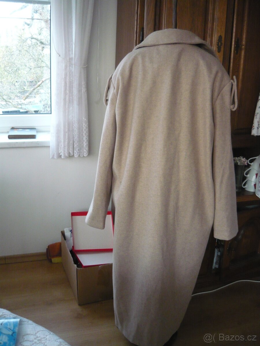 Nový dlouhý zimní kabát, vel. 42 - 44, L - XL, oversize - 2