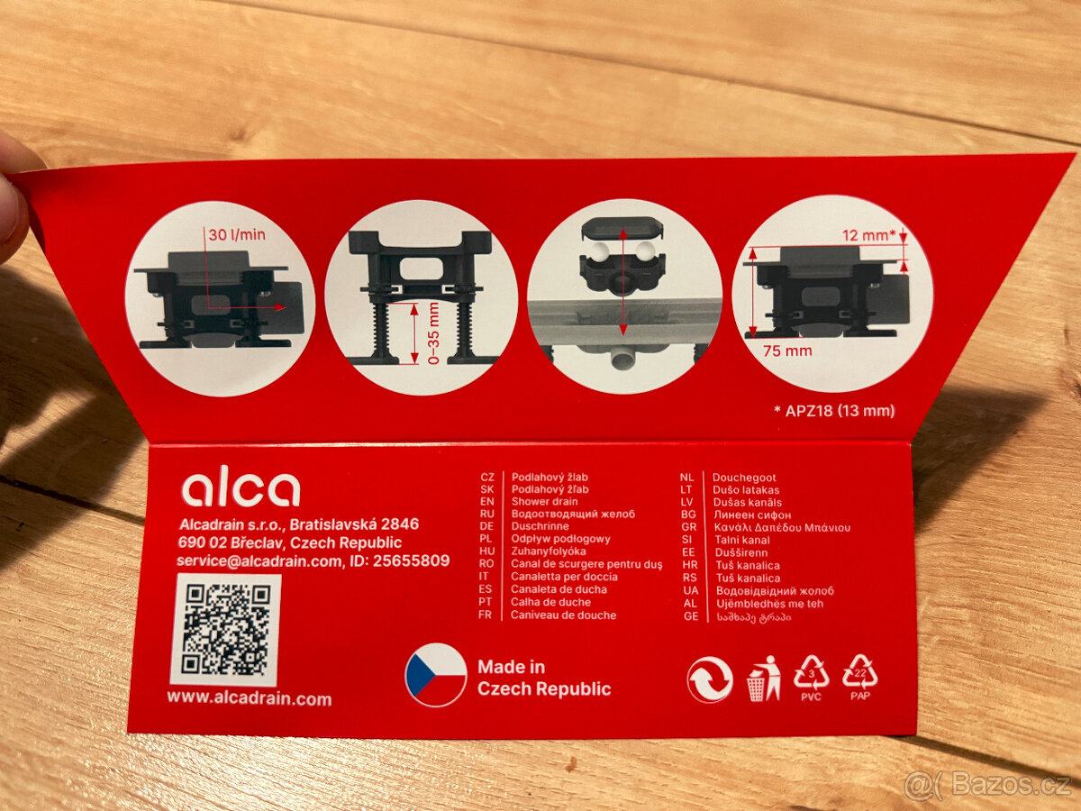 Liniový podlahový žlab 850 Alcaplast s roštem - 2